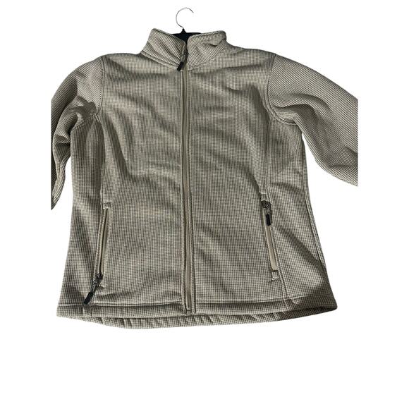 10,000 Ft Above Sea Level Full Zip Fleece Jacket Women’s XL Beige Grid - Picture 3 of 5